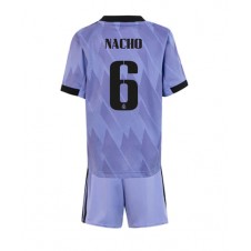 Real Madrid Nacho #6 Bortedraktsett Barn 2022-23 Kortermet (+ korte bukser)